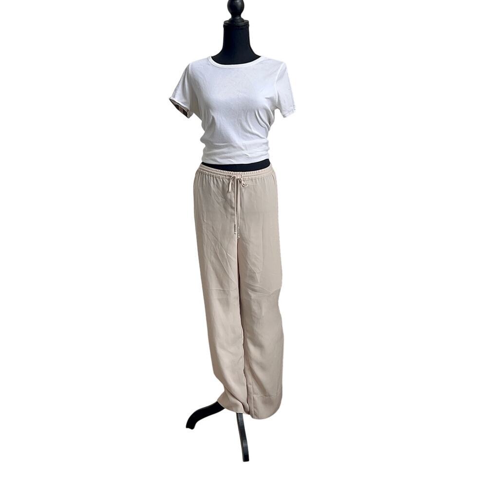 H&M Neutral Wide-Leg Lounge Pants | Minimalist Chic | Size Large - Picture 1 of 12
